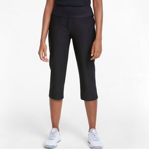 Puma Women's Pwrshape Capri Golf Pants Size XS Black Pockets Stretch NWT $75